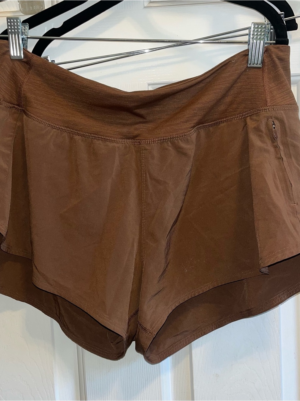 Outdoor Voices Brown Athletic Shorts with Side Zip